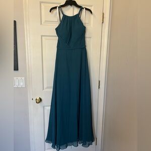 Bridesmaid dress in peacock